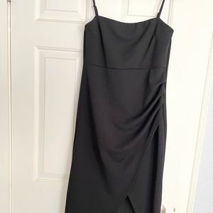 Large Akita Never Enough Origami Midi Dress in Black